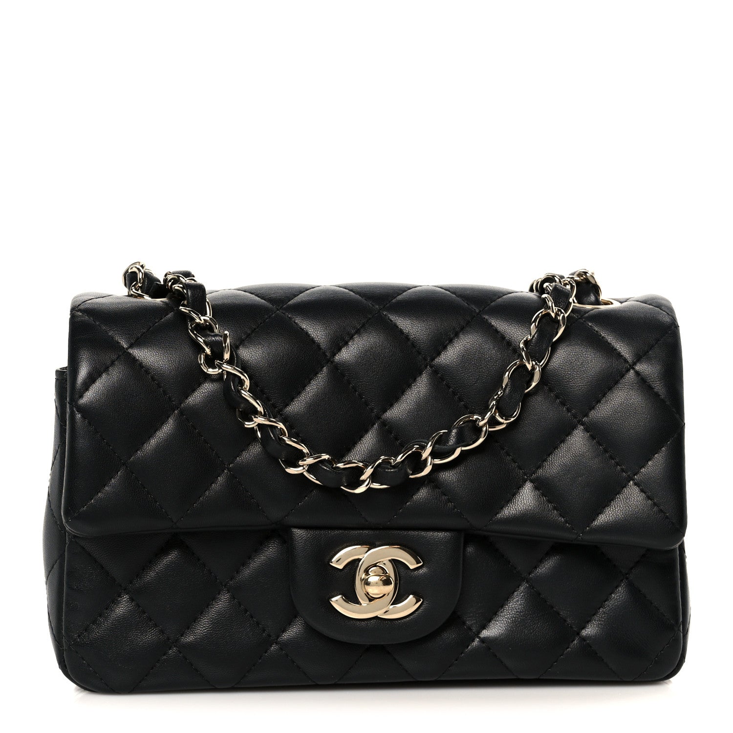 Chanel Lambskin Quilted Mini Rectangular Flap Black 1 of 12