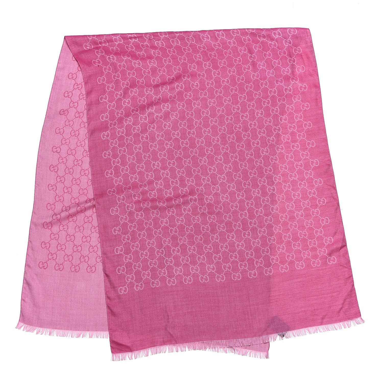 Gucci Wool Silk GG Jacquard Shawl Pink 1 of 4