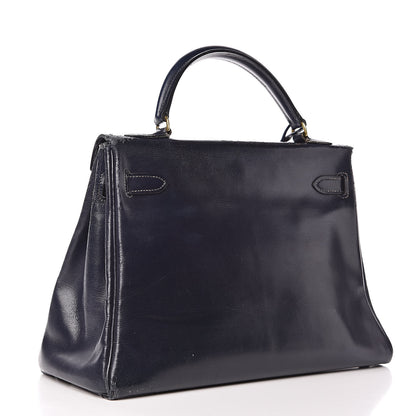 Hermes Box Kelly Retourne 32 Bleu Marine 3 of 33