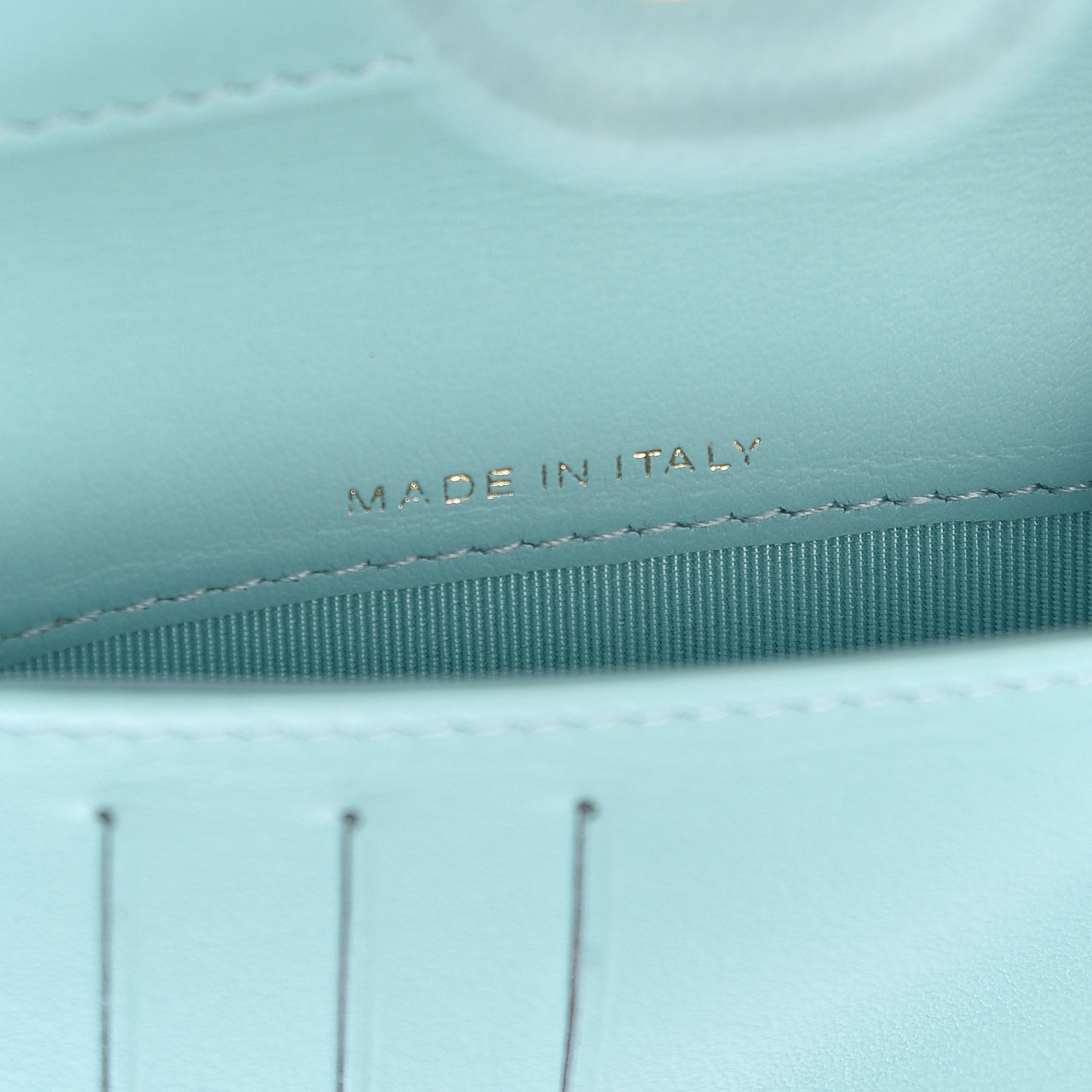 Caviar Quilted Medium Flap Wallet Light Blue