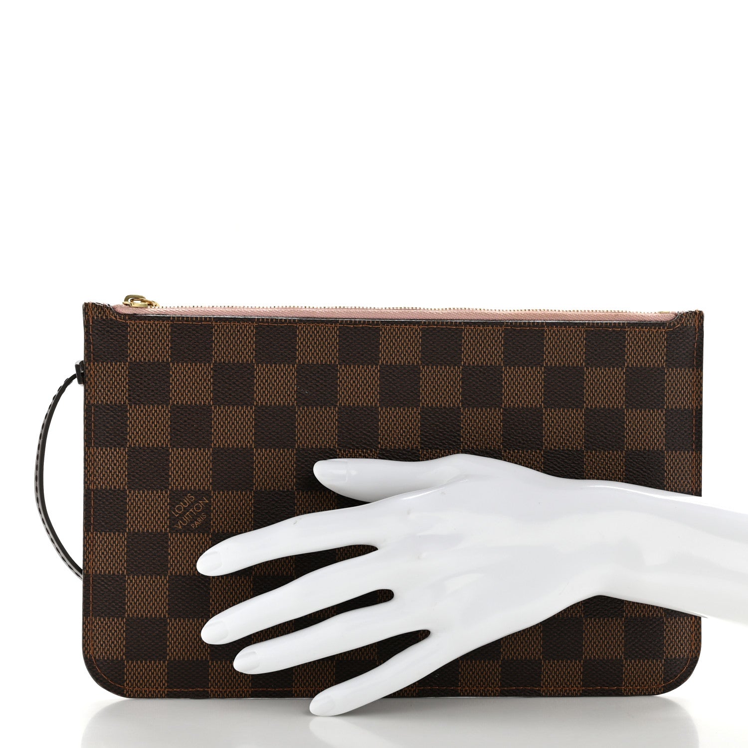 Louis Vuitton Damier Ebene Neverfull MM GM Pochette Rose Ballerine 1 of 9