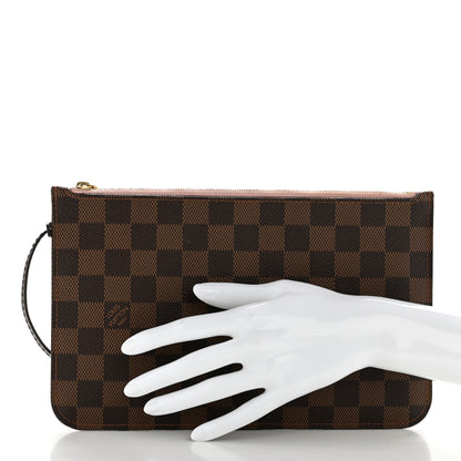 Louis Vuitton Damier Ebene Neverfull MM GM Pochette Rose Ballerine 1 of 9