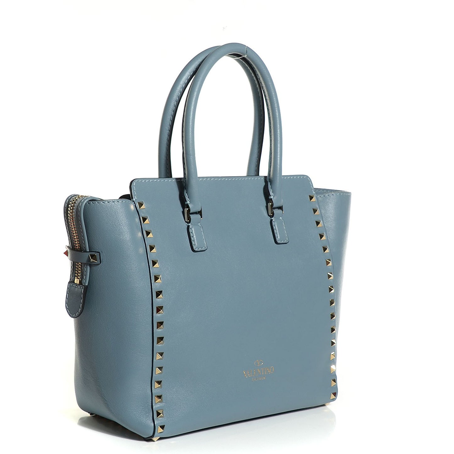 Vitello Rockstud Double Handle Tote London Stone