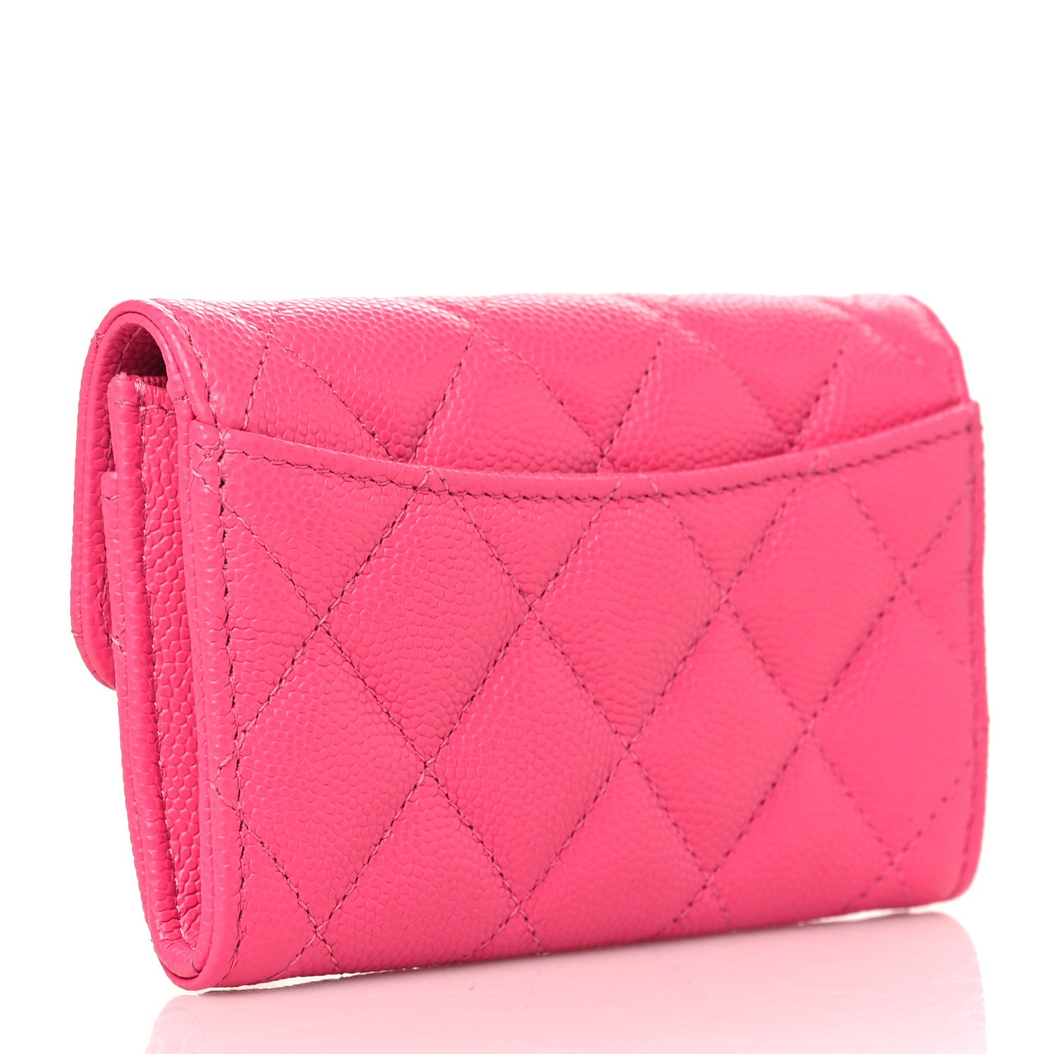 Chanel Caviar Quilted Flap Card Holder Wallet Pink 3 of 9