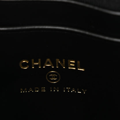 Chanel Suede Shiny Lambskin Quilted Top Handle Clutch With Chain Black Beige 6 of 10