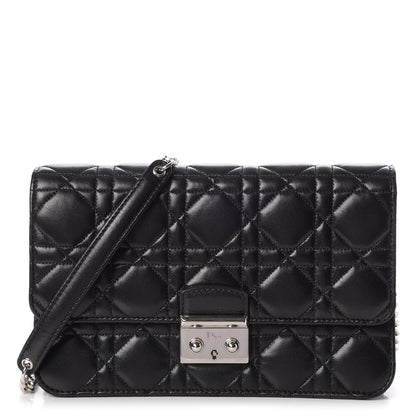 Christian Dior Lambskin Cannage Miss Dior Promenade Pouch Black 1 of 10