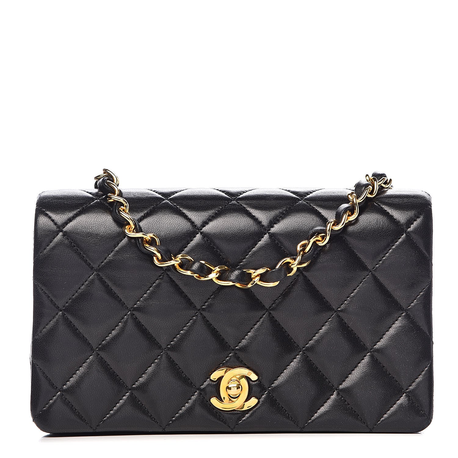 Chanel Lambskin Quilted Small Single Flap Bag Black 1 of 14