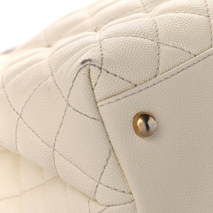 Chanel Caviar Elaphe Quilted Small Coco Handle Flap Ivory 10 of 15