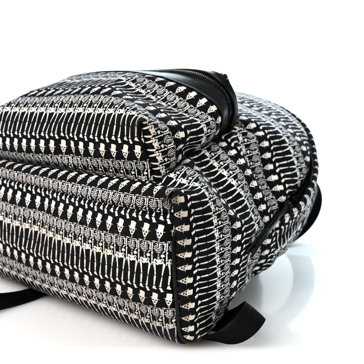 Nylon City Skeleton Print Backpack Black White