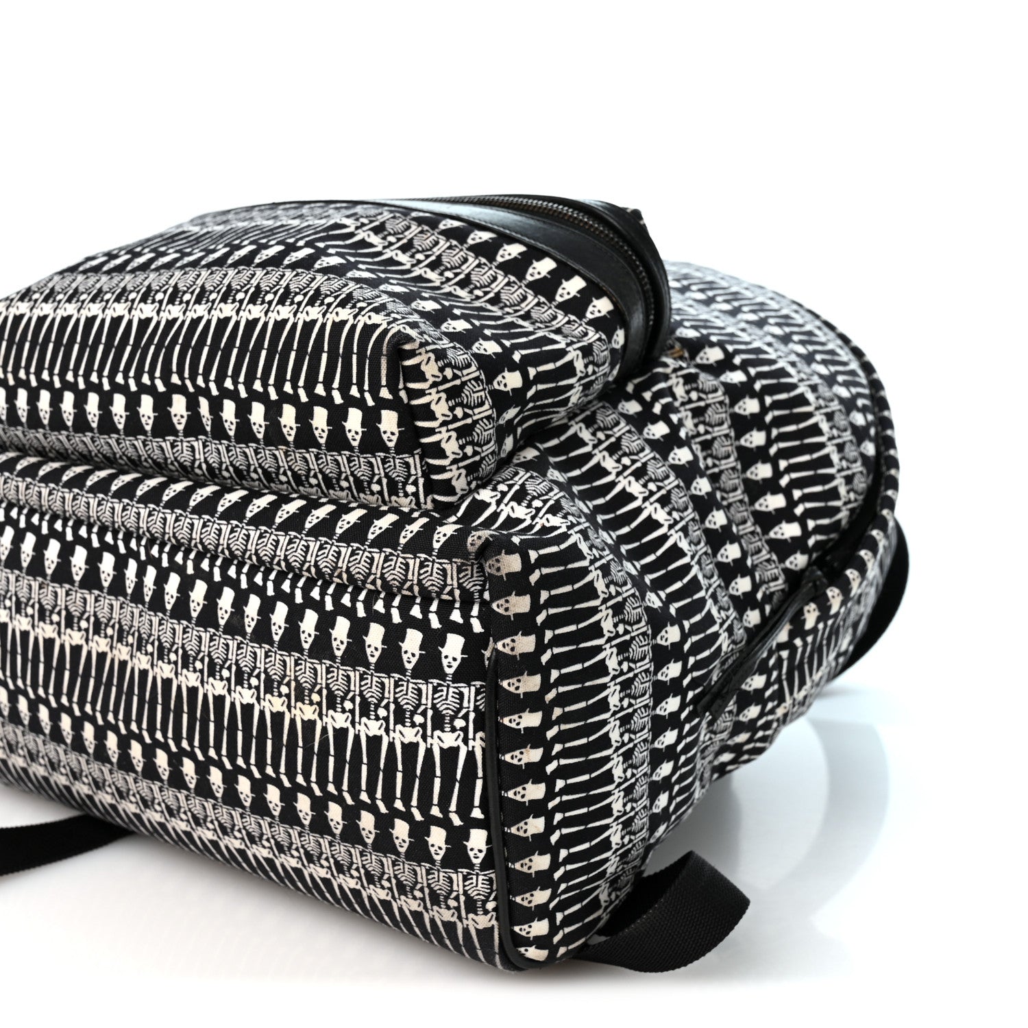 Saint Laurent Nylon City Skeleton Print Backpack Black White 8 of 10