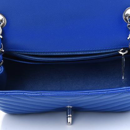 Chanel Caviar Chevron Quilted Mini Square Flap Blue 4 of 4
