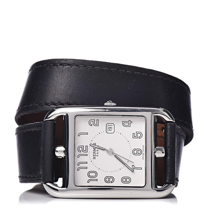 Hermes Stainless Steel Barenia 29mm Cape Cod Double Tour Quartz Watch Noir 3 of 6