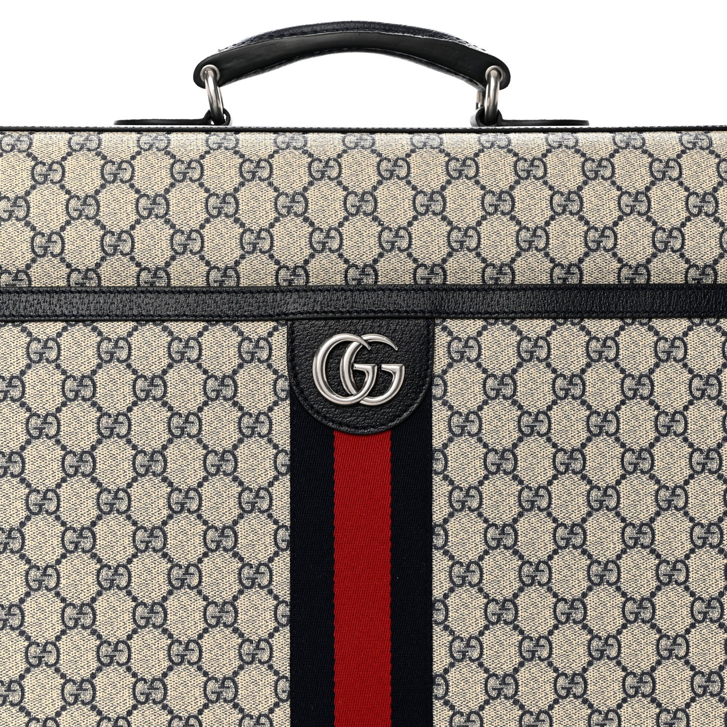 Gucci GG Supreme Monogram Web Savoy Garment Bag Beige Blue 7 of 9