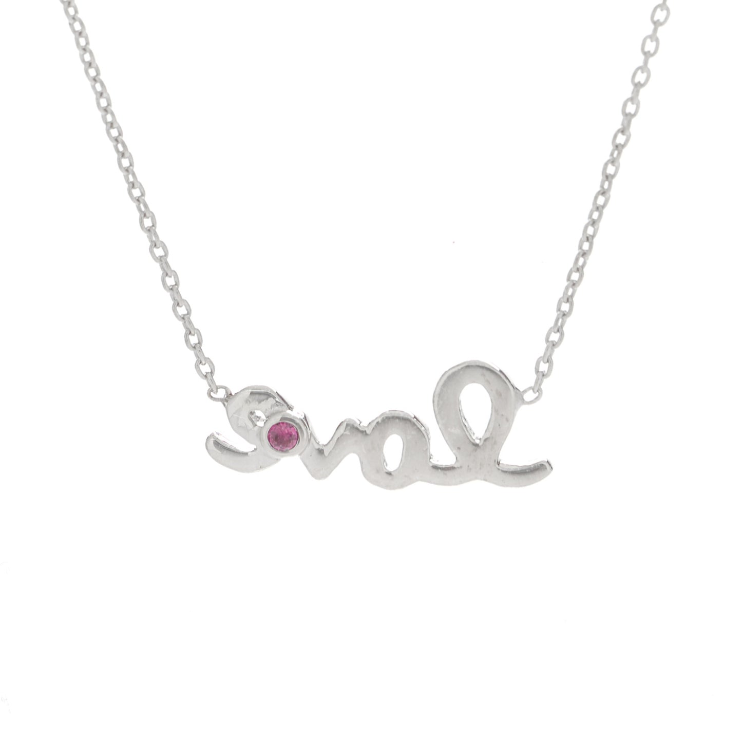 18K White Gold Love Necklace