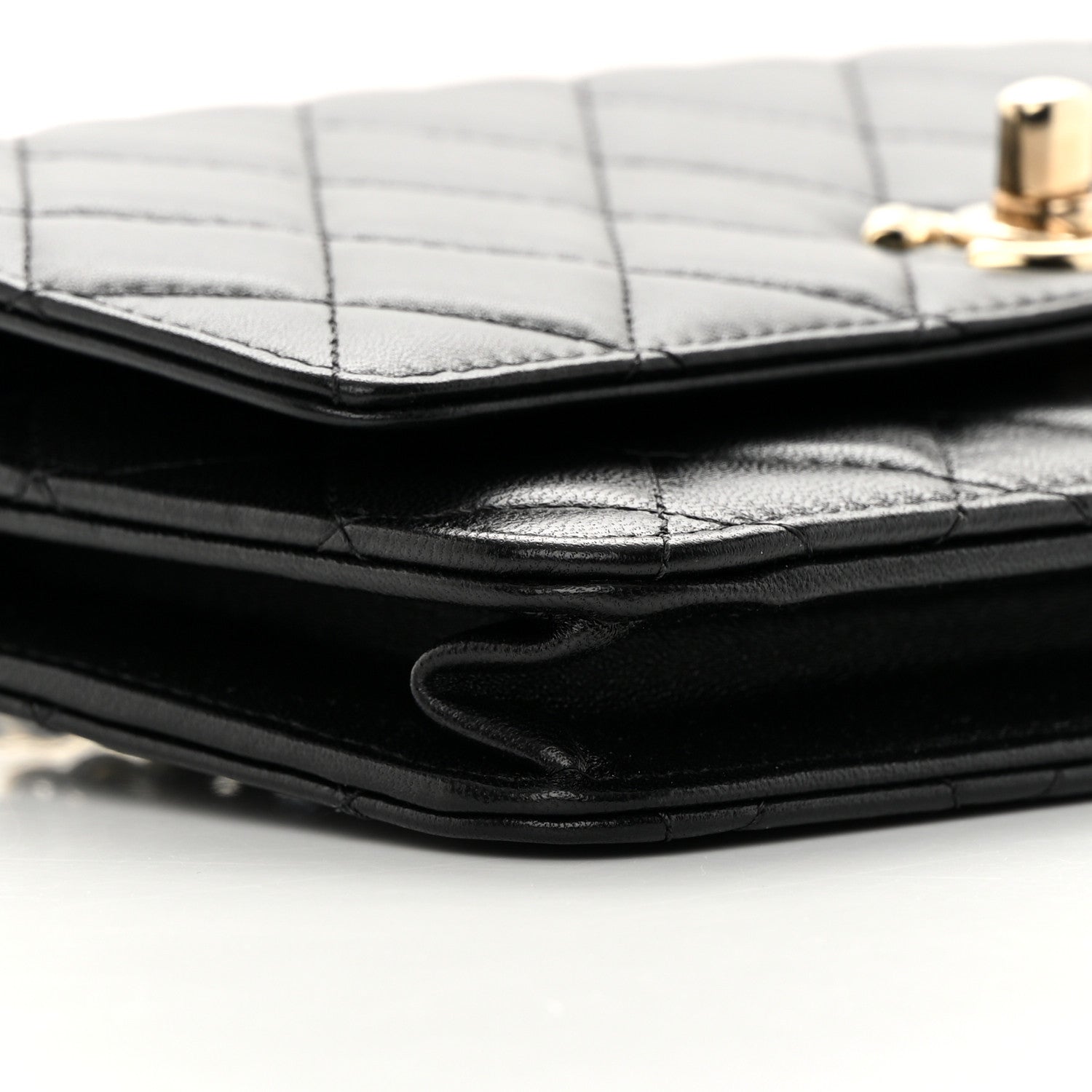 Chanel Lambskin Quilted Trendy CC Wallet On Chain WOC Black 10 of 14
