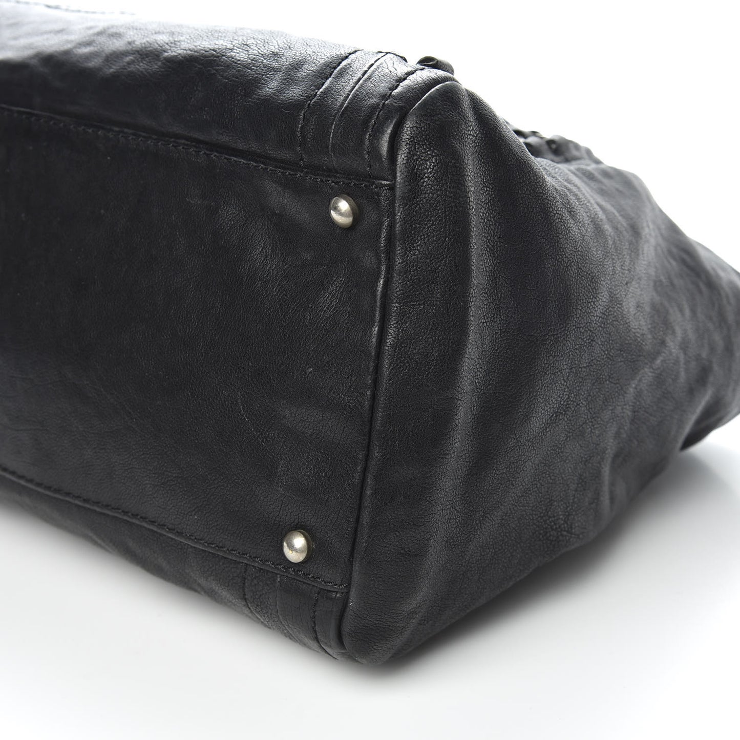 Calfskin East West Modern Chain Tote Black