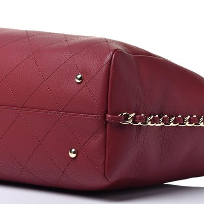 Chanel Bullskin Stitched Medium Shopping Bag Burgundy 10 of 10