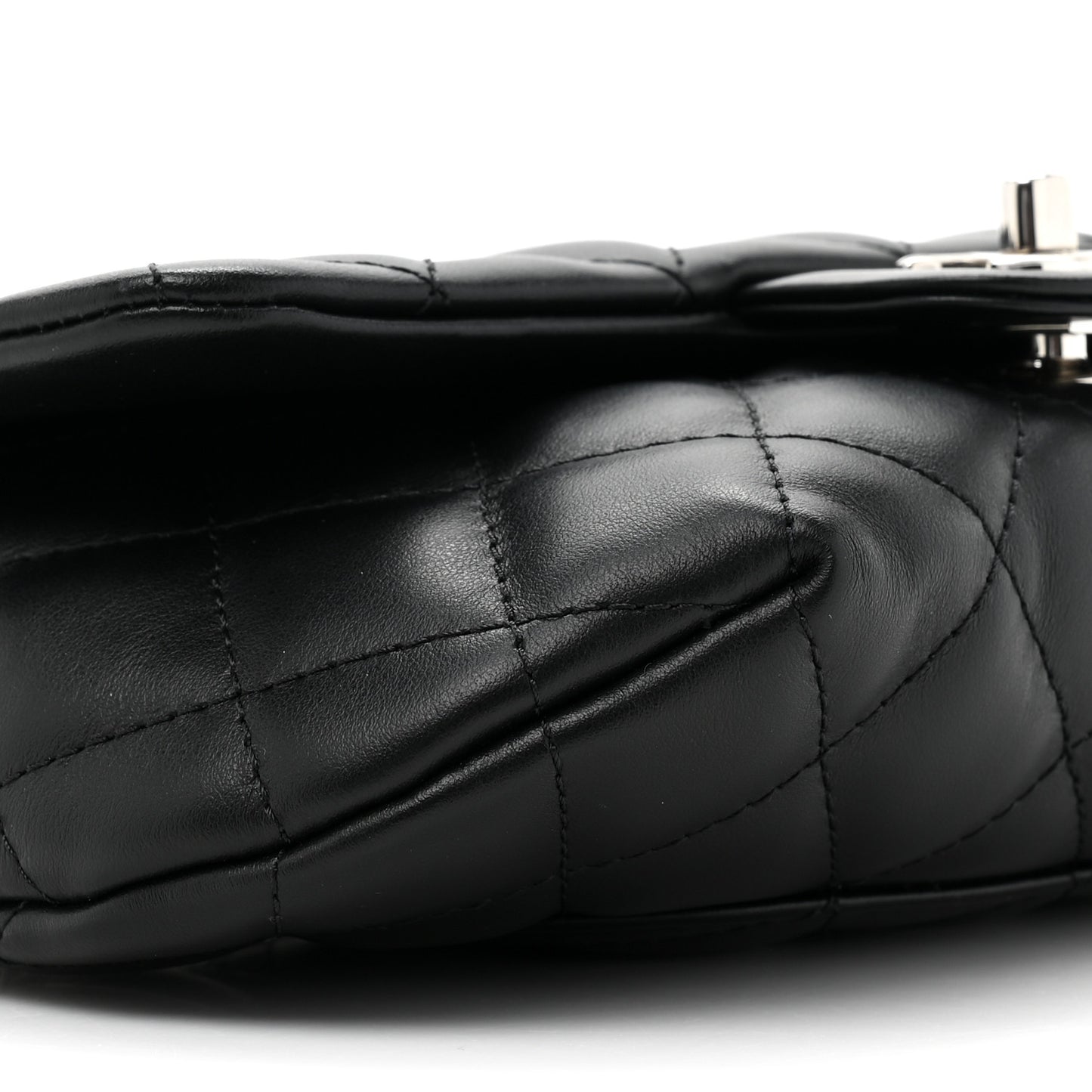 Calfskin Quilted CC Uniform Flap Belt Bag Black