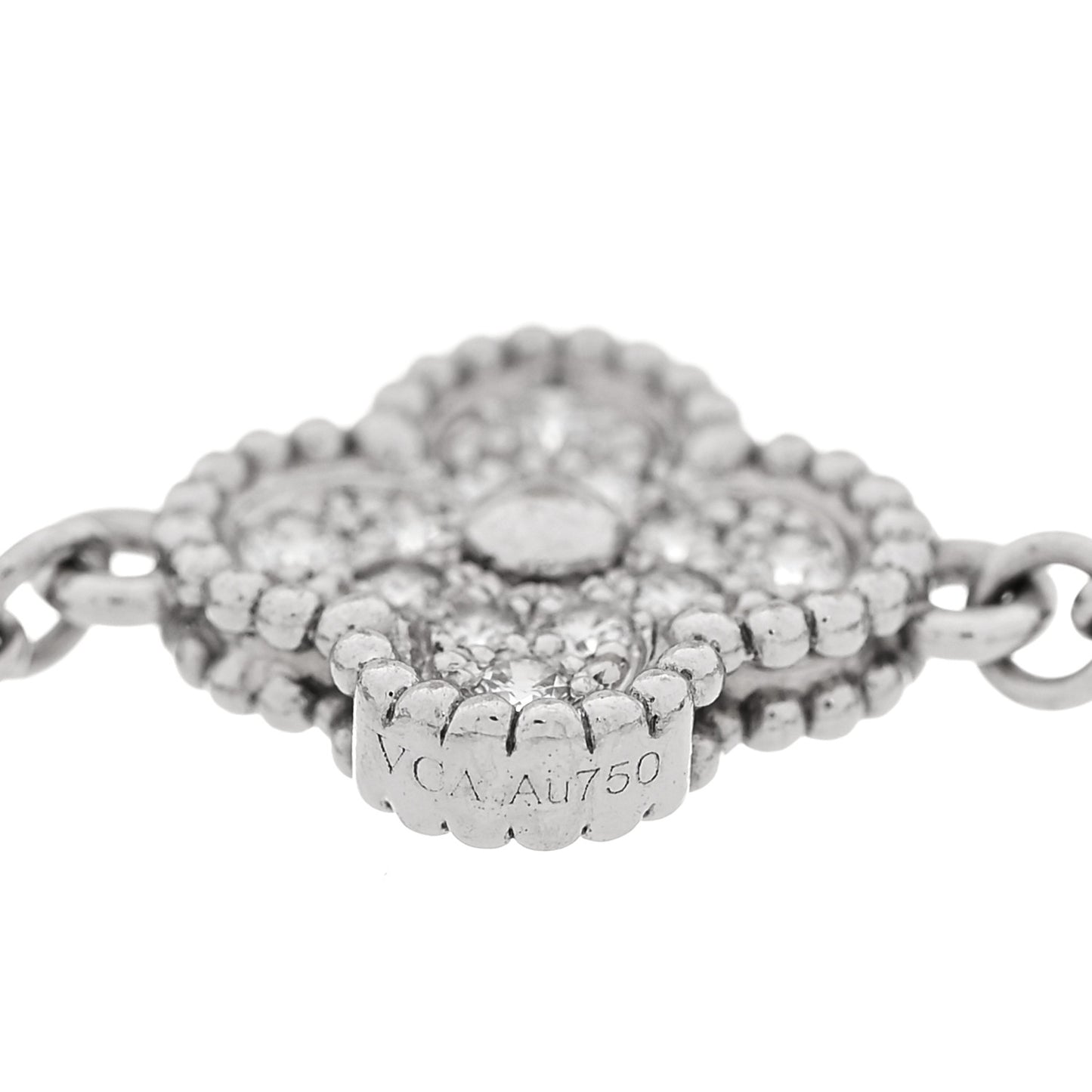 18K White Gold Diamond 6 Motifs Sweet Alhambra Bracelet