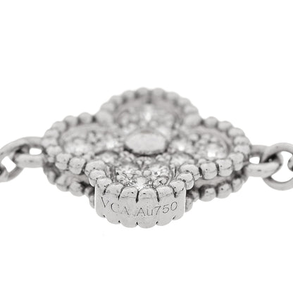 Van Cleef & Arpels 18K White Gold Diamond 6 Motifs Sweet Alhambra Bracelet 5 of 5