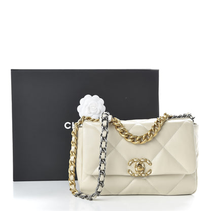 Chanel Lambskin Quilted Medium Chanel 19 Flap Light Beige 11 of 11