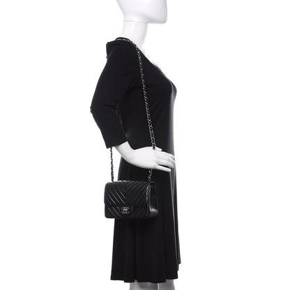 Chanel Lambskin Chevron Quilted Mini Square Flap Black 2 of 11