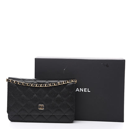 Chanel Caviar Quilted Wallet On Chain WOC Black 9 of 9