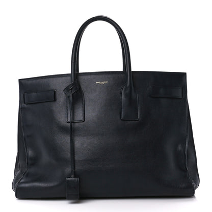 Saint Laurent Calfskin Large Sac de Jour Carryall Navy Blue 1 of 13