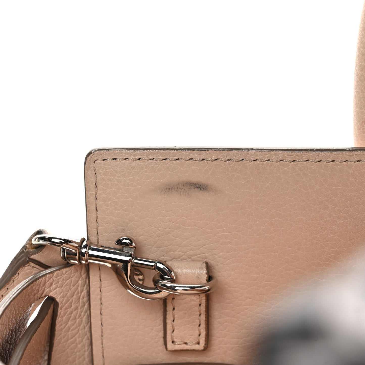 Grained Calfskin Small Horizon Satchel Beige