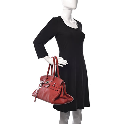 Hermes Taurillon Clemence JPG Shoulder Birkin II 42 Rouge Vif 2 of 15