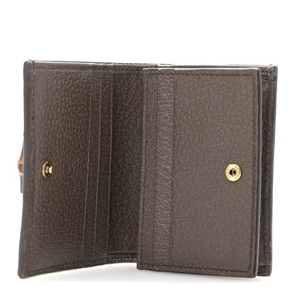 Gucci Monogram Jumbo GG Textured Dollar Calfskin Diana Card Case Wallet Camel Ebony New Acero 5 of 8