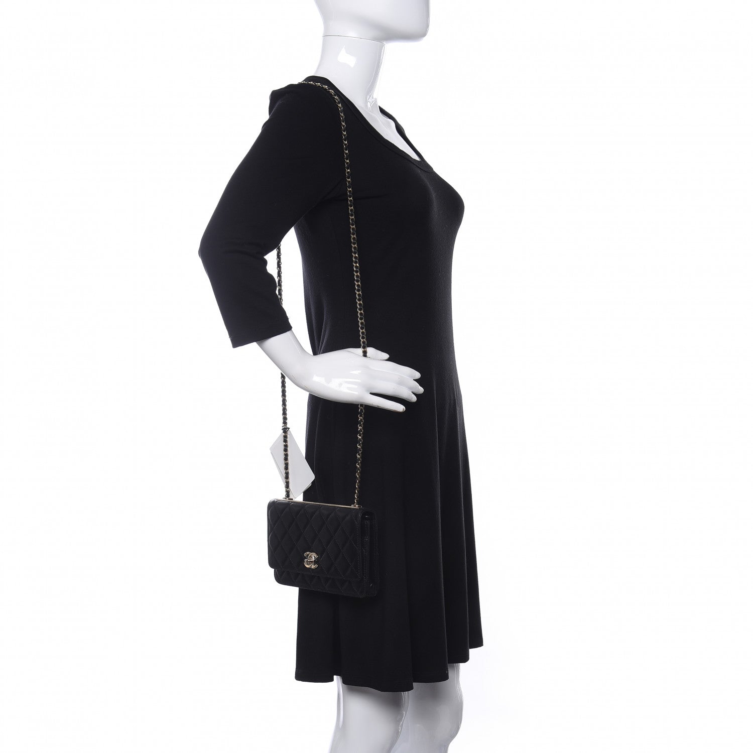 Chanel Lambskin Quilted Trendy CC Wallet On Chain WOC Black 2 of 14