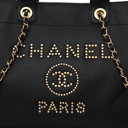 Chanel Caviar Medium Studded Deauville Tote Black 8 of 15
