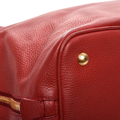 Prada Vitello Daino Side Zip Tote Rosso 12 of 16