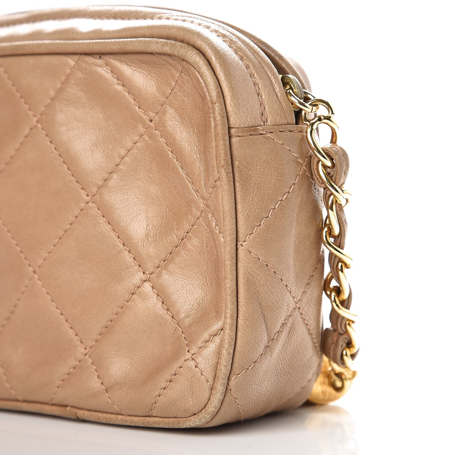 Chanel Lambskin Quilted Camera Case Beige 13 of 16