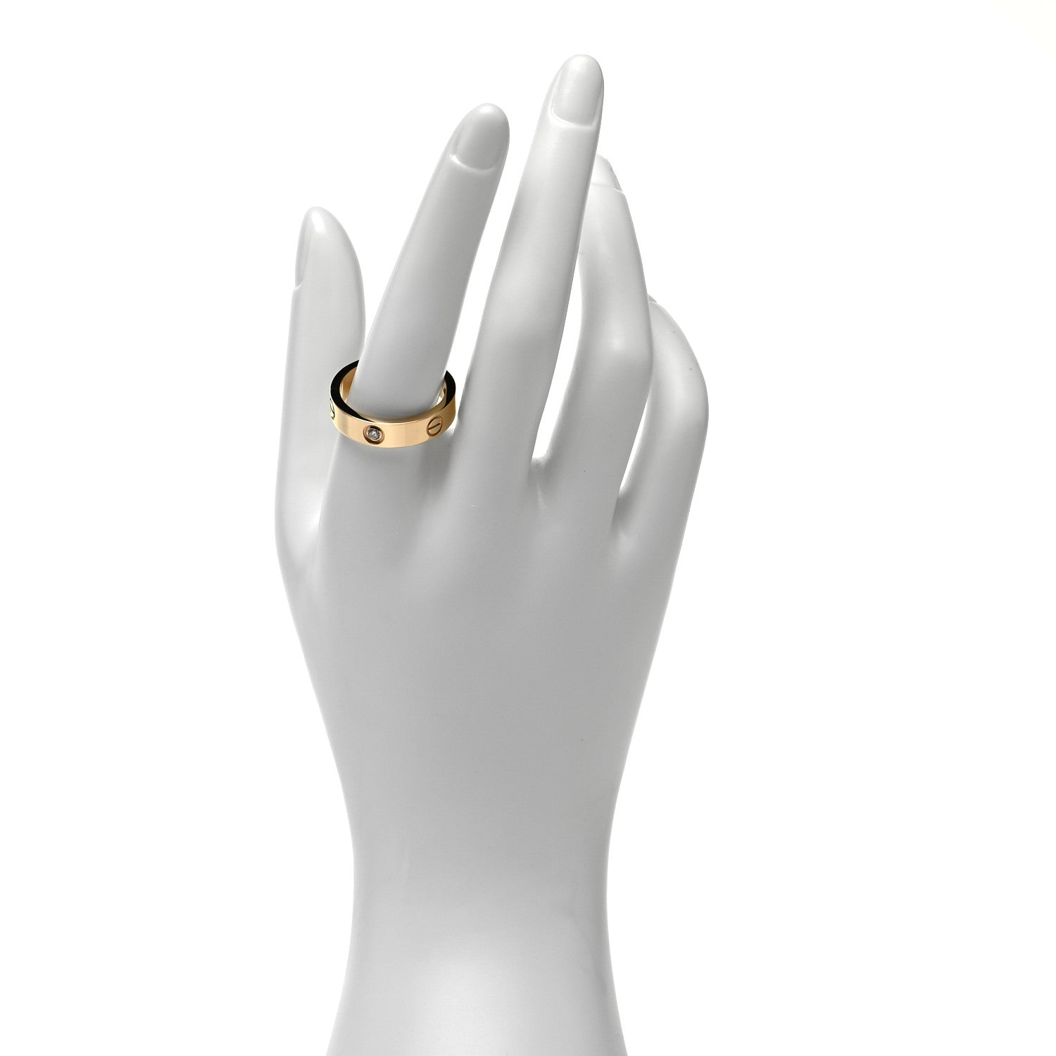 Cartier 18K Yellow Gold 3 Diamond 5.5mm LOVE Ring 62 10 2 of 5