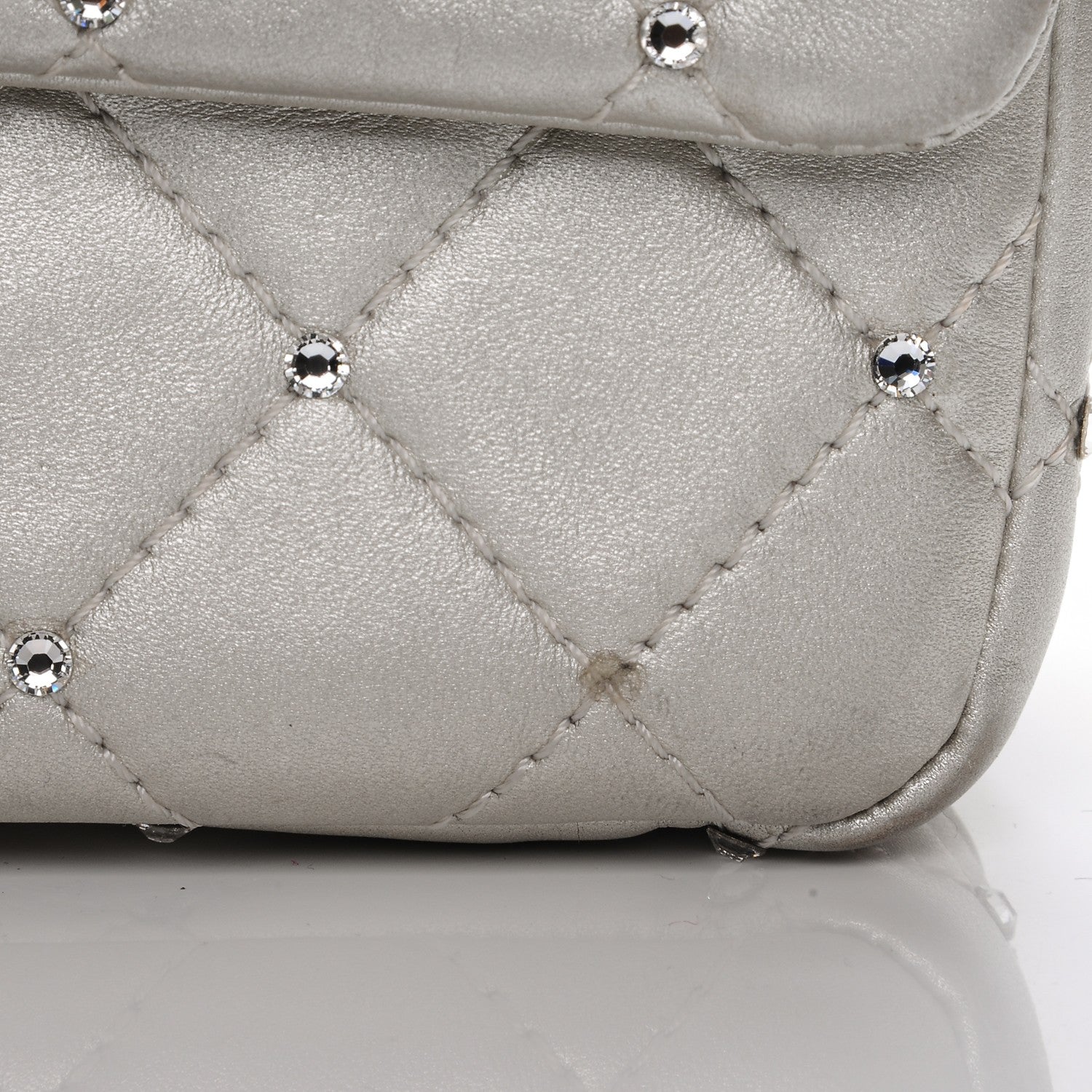 Chanel Metallic Lambskin Crystal 2.55 Reissue 227 Flap Pale Gold 11 of 18