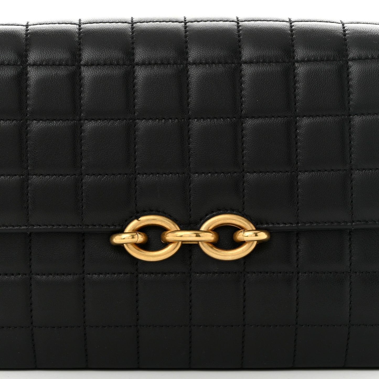 Lambskin Carre Quilted Le Maillon Satchel Black