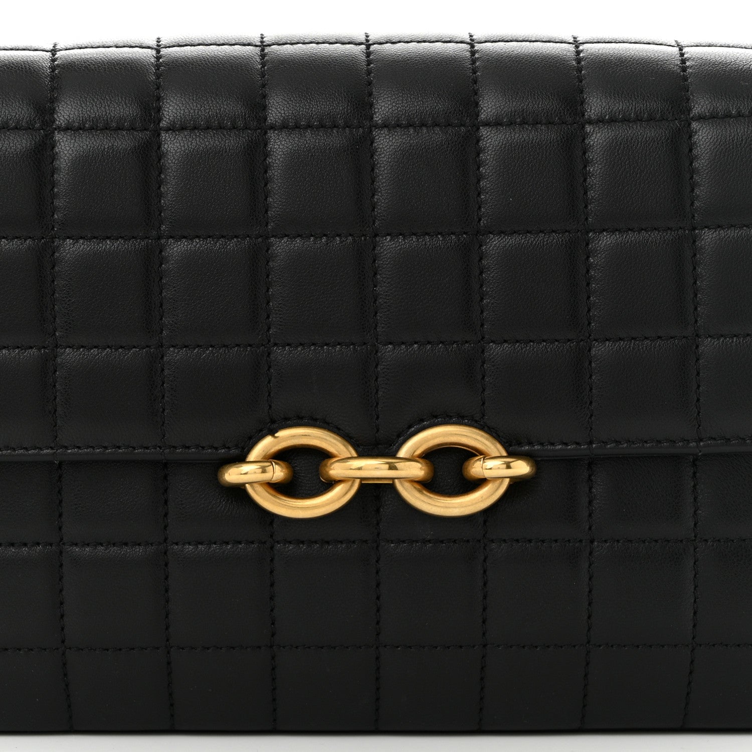 Saint Laurent Lambskin Carre Quilted Le Maillon Satchel Black 8 of 12