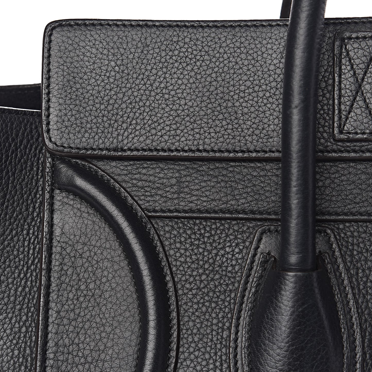 Drummed Calfskin Mini Luggage Black