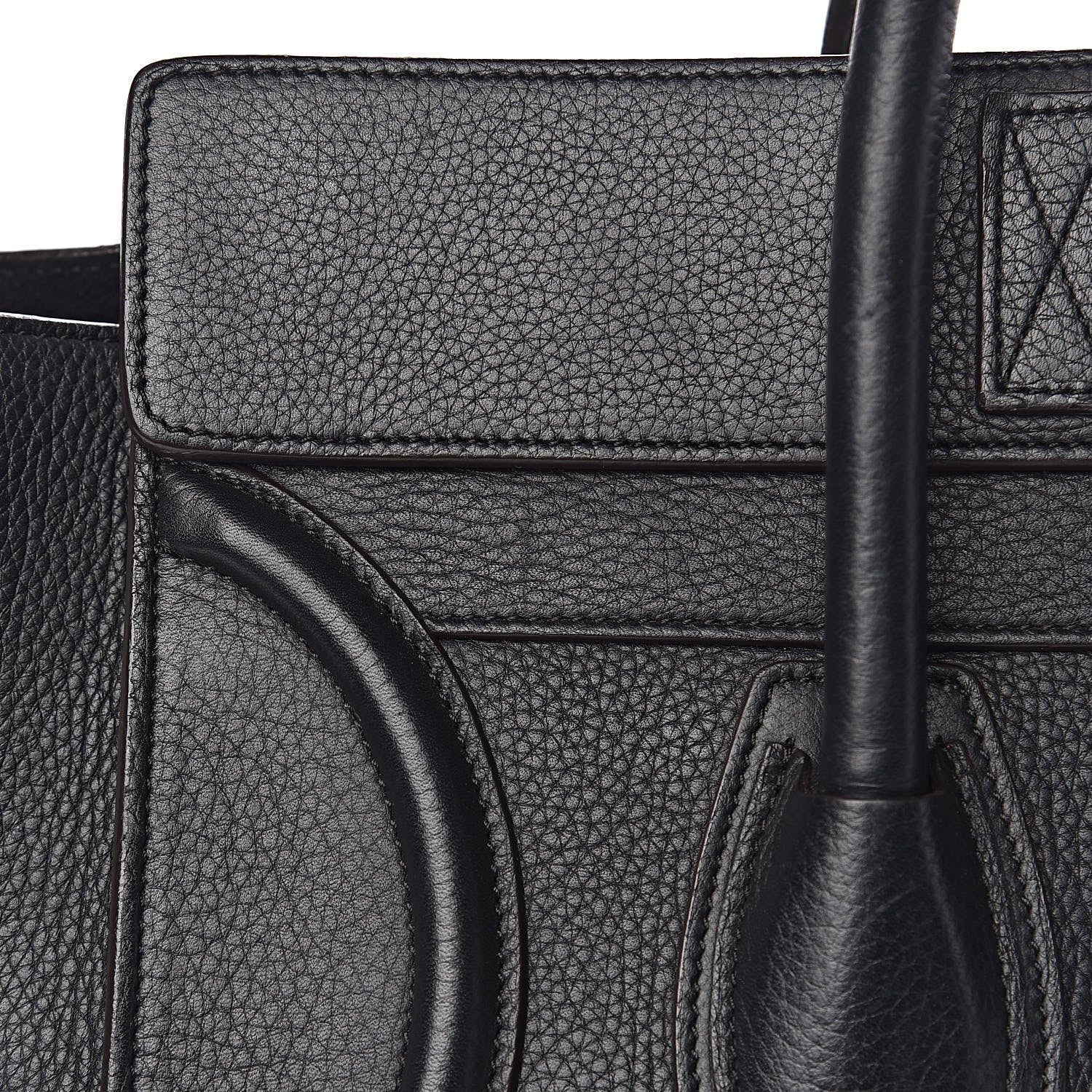 Celine Drummed Calfskin Mini Luggage Black 12 of 15