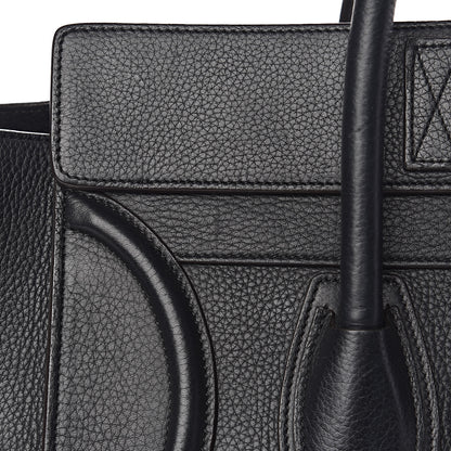 Celine Drummed Calfskin Mini Luggage Black 12 of 15