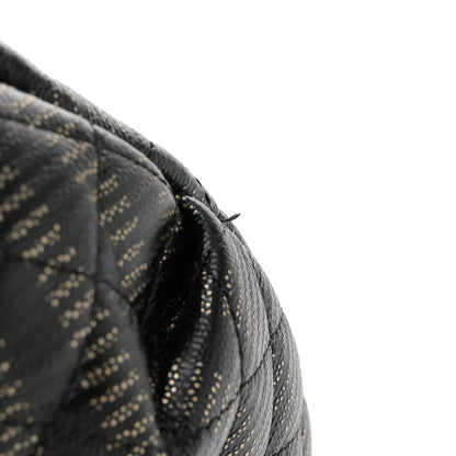 Chanel Metallic Caviar Striped Banane Waist Bag Fanny Pack Black Gold 11 of 12