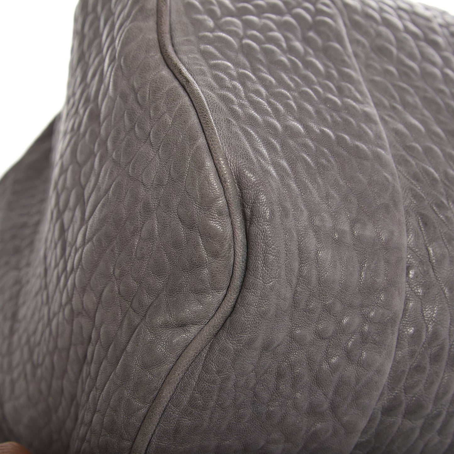 Pebbled Lambskin Rocco Duffel Grey