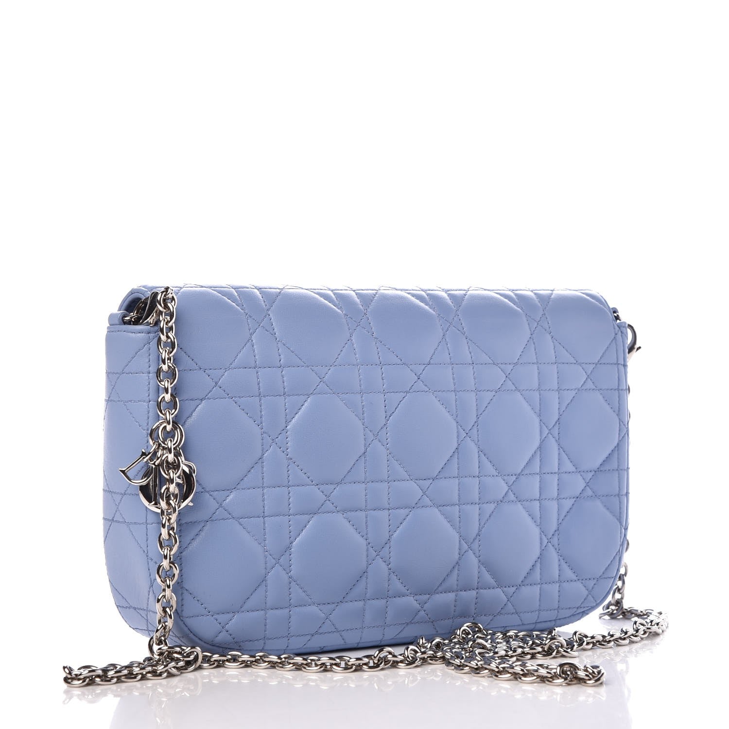 Christian Dior Lambskin Cannage Miss Dior Promenade Pouch Powder Blue 3 of 7