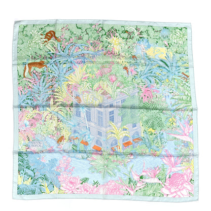 Hermes Silk Twill Faubourg Tropical Scarf 90 Bleu Vert Jaune 1 of 6