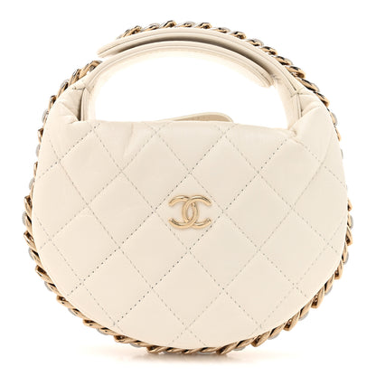 Chanel Lambskin Quilted Chain Around Pouch Hobo White 1 of 8