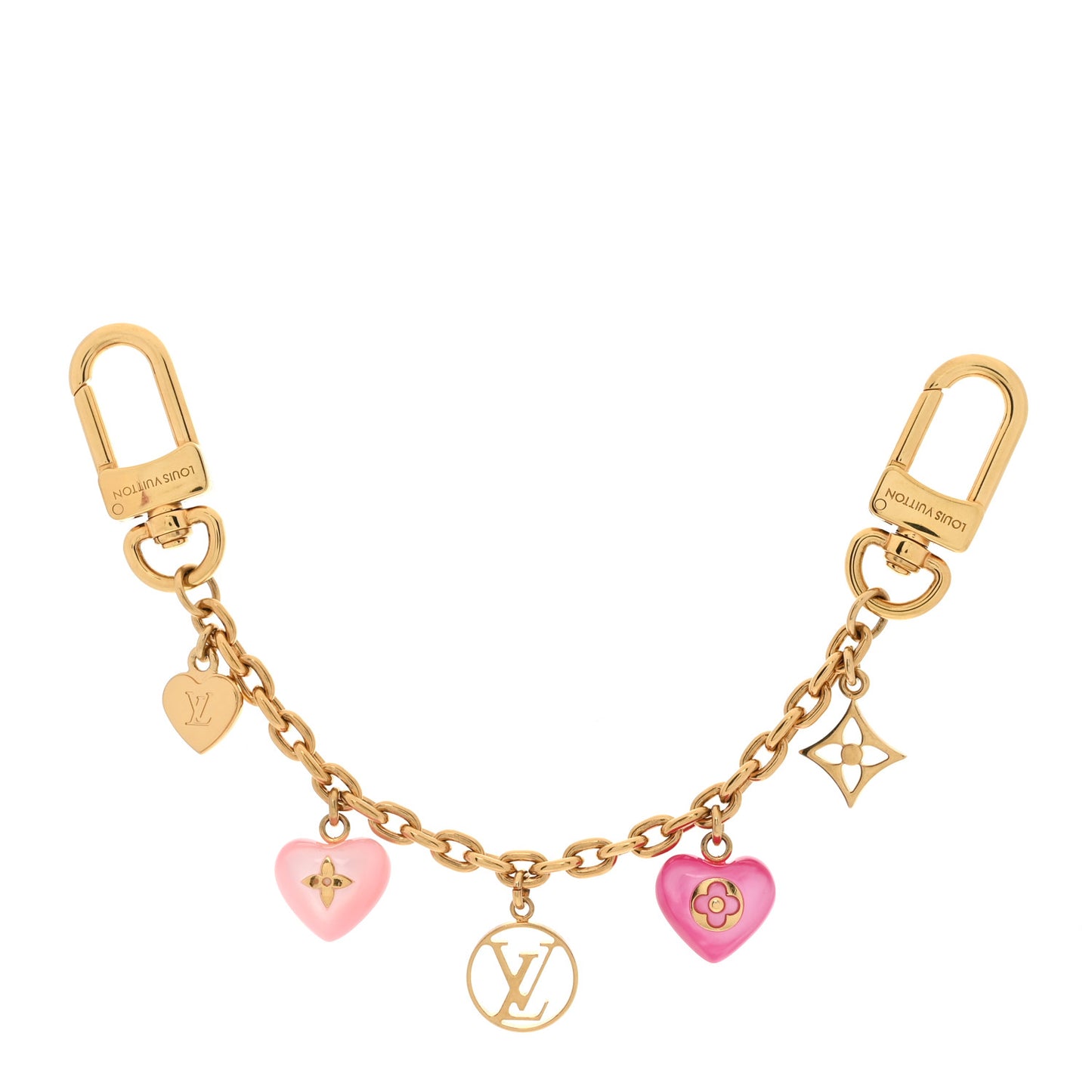 Resin Beloved Family Chain Bag Charm Gold Pink