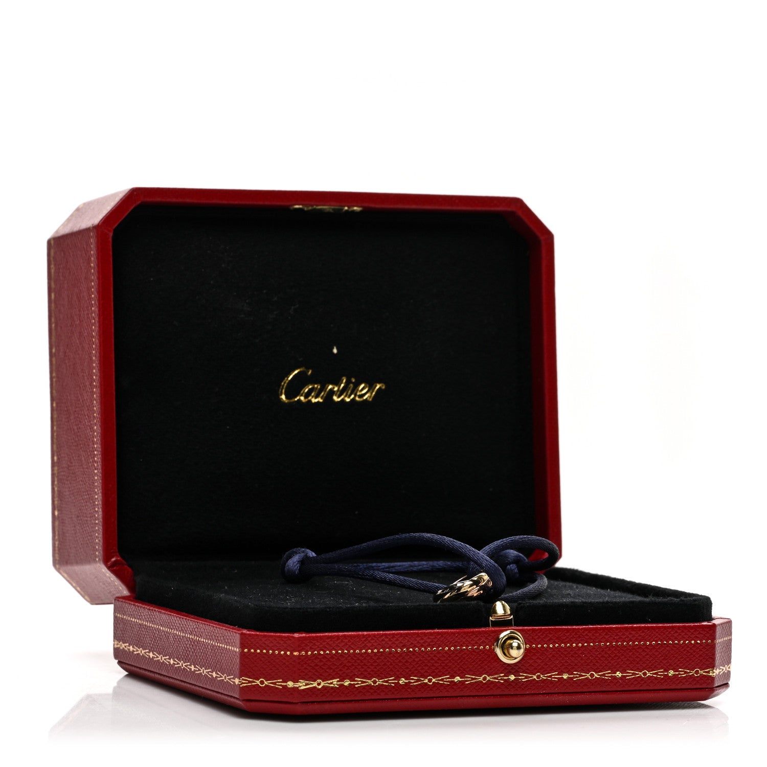 Cartier 18K Pink Yellow White Gold Trinity Adjustable Cord Bracelet Blue 4 of 4