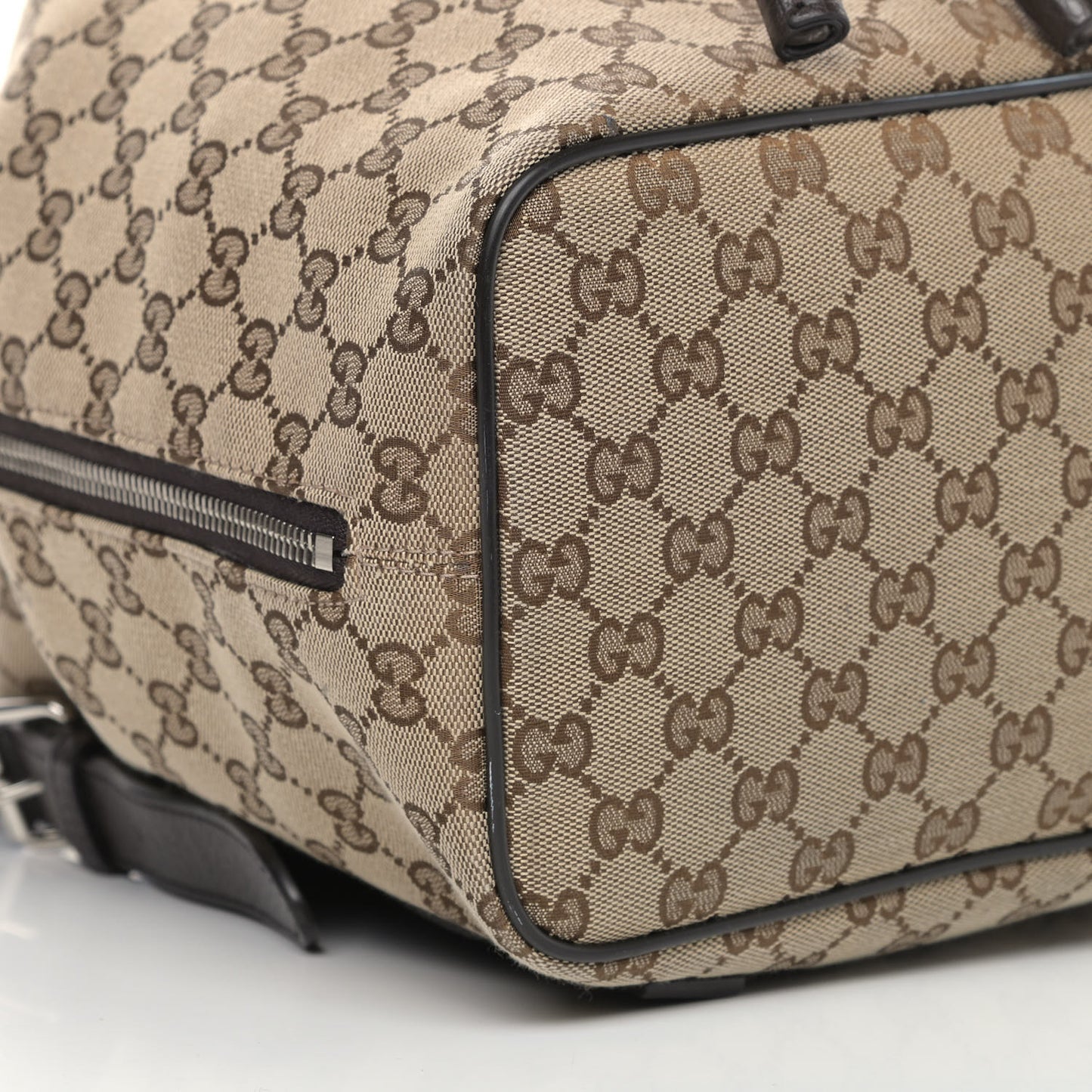 Monogram Dollar Calfskin O Drawstring Backpack Beige Ebony Testa di Moro Dark Chocolate